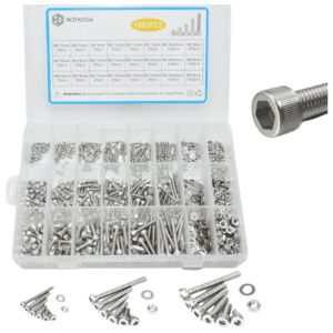 M2 M3 M4 Head Hex Socket Cap Screw Bolts Nuts Assortment Kit 1080pcs