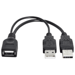 40cm USB 2.0 a Power Enhancer Y 1 Female to 2 Male Data Charge Cable Extension Cord