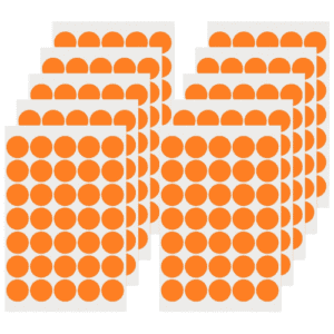 Orange Round Labels 1 Inch Color Coding Circle Dot Stickers Vinyl Waterproof Self-Adhesive Removable