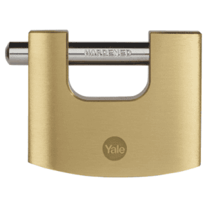 "Padlock Medium Security - 70mm Yale - Y114B/70/113/1 High Security 70mm Brass Shutter Padlock - Shu