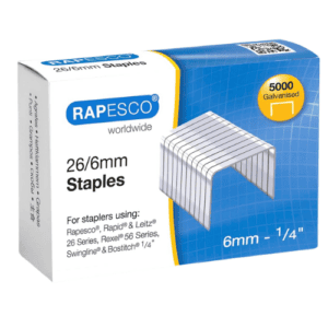 Rapesco S11662Z3 Staples, 26/6 mm Galvanized [Box of 5,000]