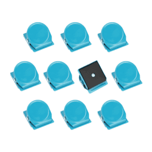 MAGENTIC CLIPS TEAL BLUE PACK OF 10 HOLD PAPERS MEMOS PHOTOS