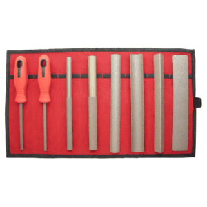 Set of 8 Hand Tools COARSE, in Red Canvas Roll SET-8C