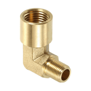 Brass Elbow Fitting, 1/8 MNPT x 1/4 FNPT, 90 Deg