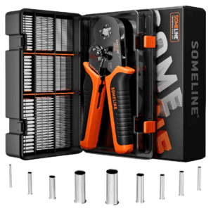 SOMELINE Non-Insulated Ferrule Crimping Tool Kit, Self-Adjusting Crimping Pliers for Wire Ferrules AWG 24-8