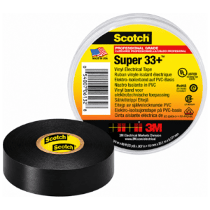 3M Scotch Super 33+ Vinyl Electrical Tape, 3/4 in x 66 ft, Black
