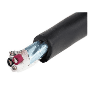 25463 BK005 Alpha Wire Xtra-Guard 2 Control Cable, 3 Cores, 0.56 mm², Screened, Black PE Sheath, 20 AWG