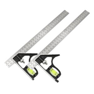 Combination Square Set, 2 Pieces, 30 cm Stainless Steel, Adjustable Right Angle Ruler, L-Shaped Square