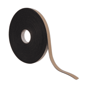 Foam Strip, Water-Resistant Closed Cell, 1-1/2 in W, 50 ft L, 1/8 in Thick, Black
